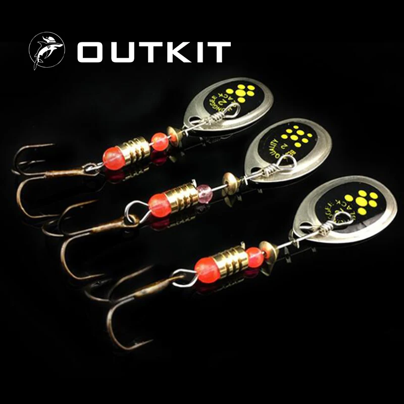 

OUTKIT Fishing Spinner Spoon Bait 2.5g Sinking Bass Perch Metal Lures Spinnerbait Tackle Artificial Casting Lead Jig Head Hook