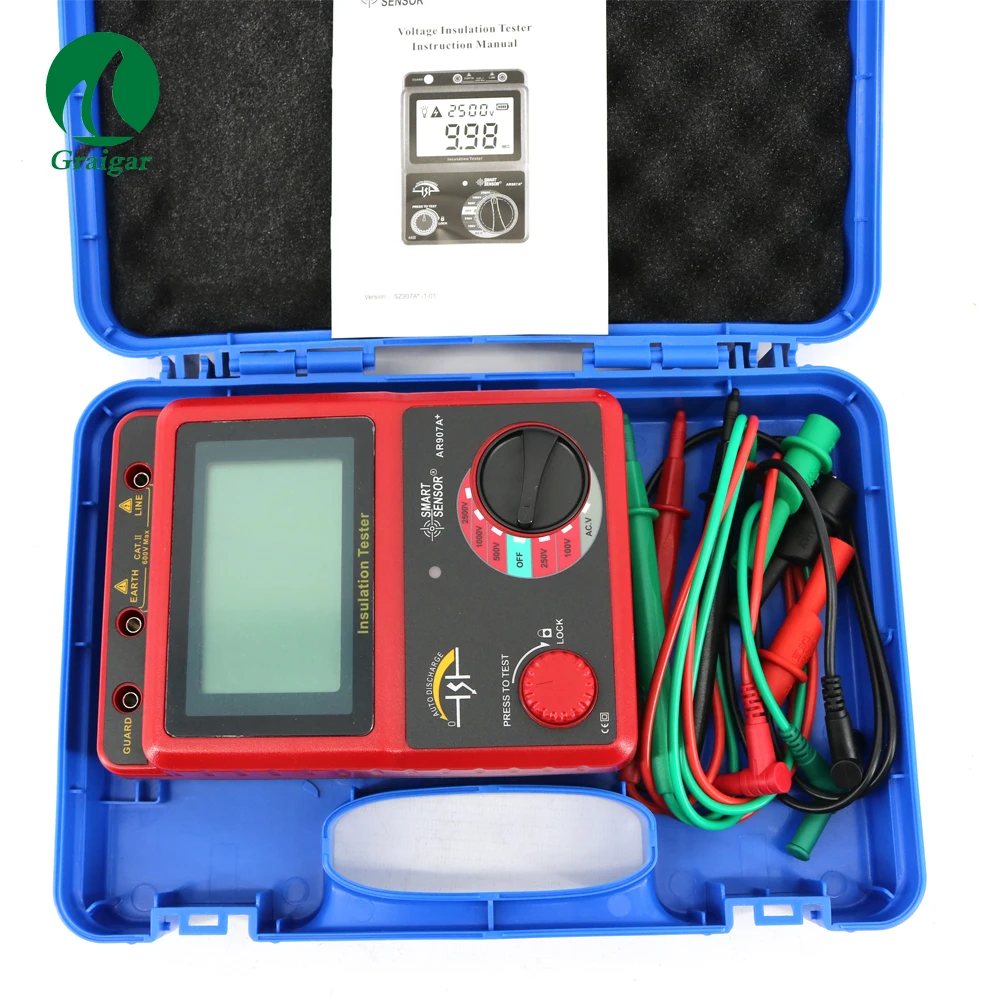 

Smart Sensor Insulation Resistance Tester meter AR907A+