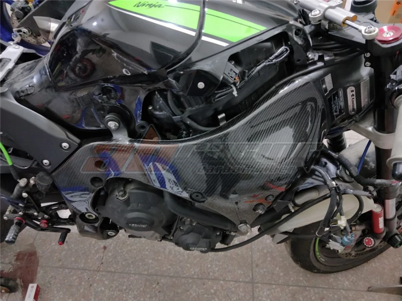 Рамка тепловую защиту Крышка для Kawasaki ZX10R полностью из углеродного волокна