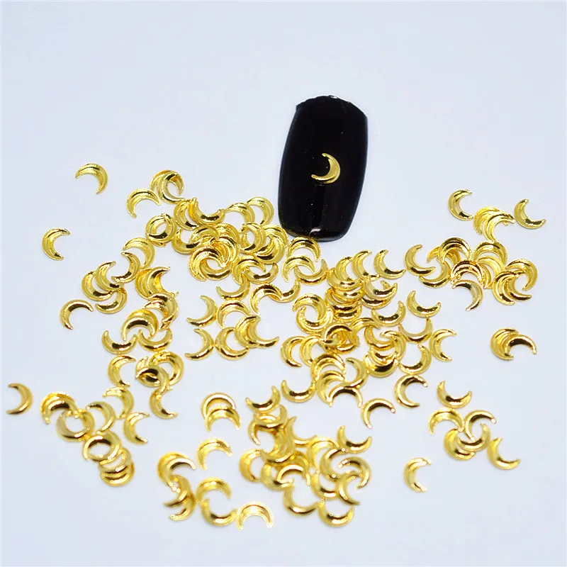 

500psc Mixed Alloy Glitter 3D moon Nail Art Jewelry Decorations Charms Manicure Charms 3D Nail Art Decorations MD104