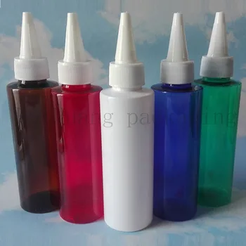

50X120ml white twist cap empty PET plastic bottle containers 120cc pointed mouth bottles,lotion cosmetic bottle with cap
