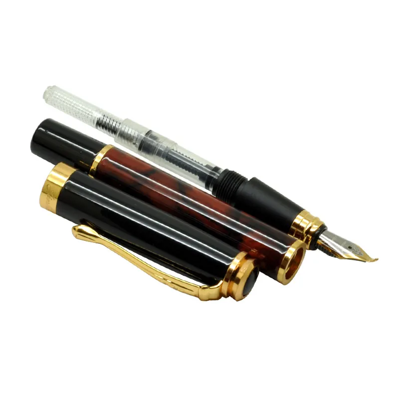 Jinhao 500, красная металлическая каллиграфическая ручка с драгоценным камнем, 1,0 мм, перьевая ручка с изогнутым наконечником, высокое качество, подарочные ручки для письма