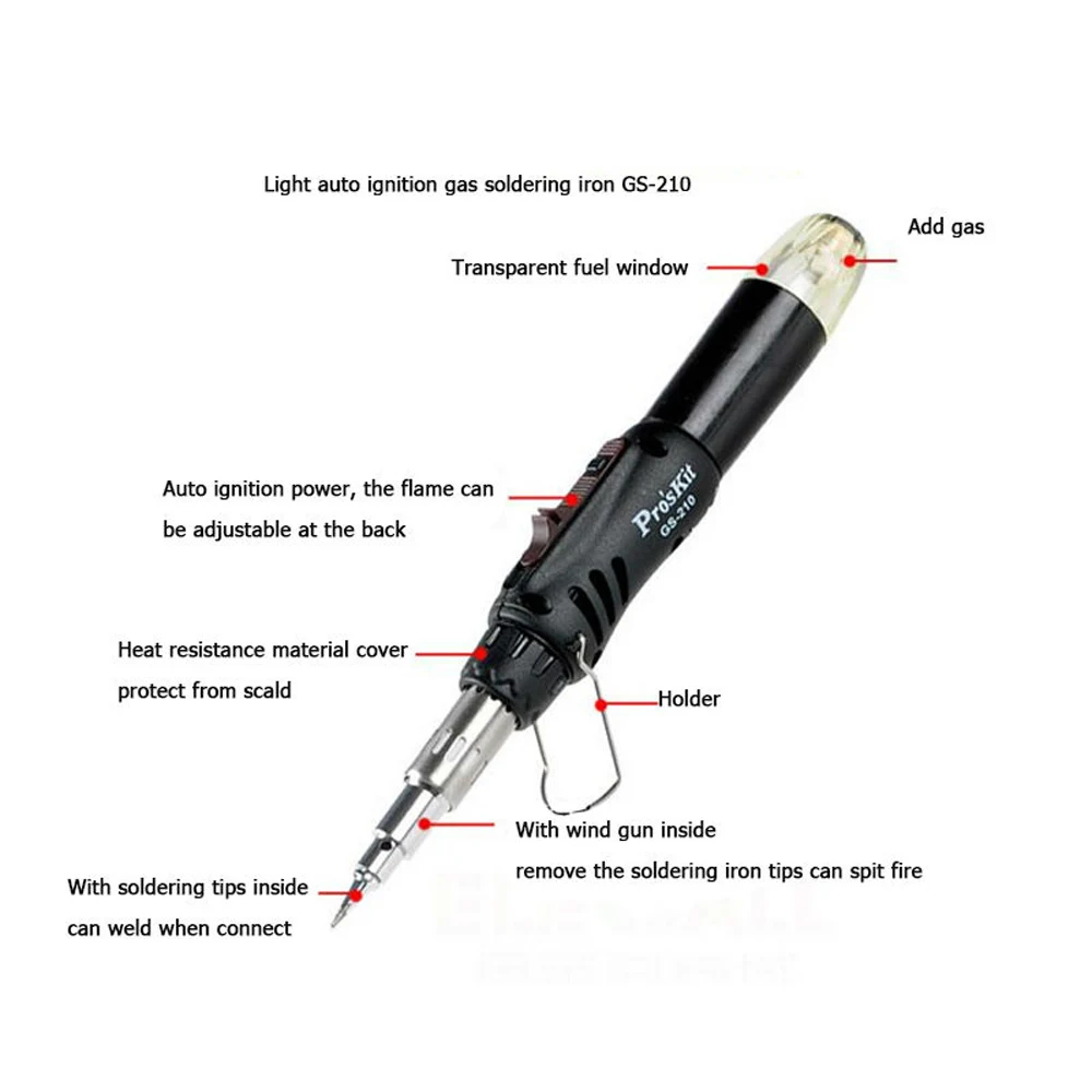 GS-210 3 в 1 портативный беспроводной автоматический зажигание Газовый паяльник Тепловая пушка для PCB Материнская плата, пайка Инструменты для ремонта