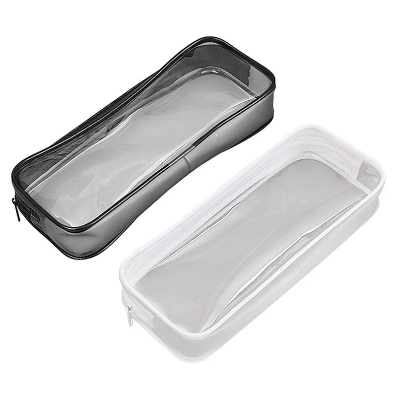  PVC Pen Bag Pencil Clear Case Cosmetic Bag Large Capacity Bag With Zipper Stationery Cosmetic Stora