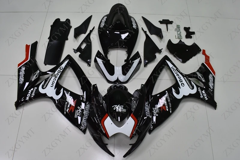

Body Kits GSXR600 2006 - 2007 K6 Black White Fairing Kits GSXR 600 2007 Bodywork for Suzuki GSXR600 07