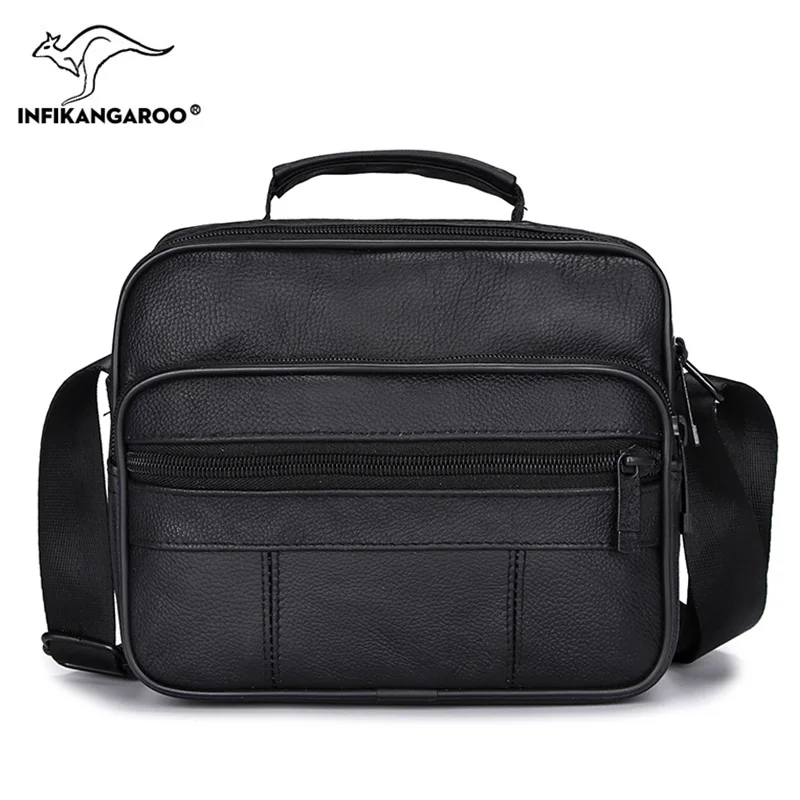 

Casual simplicity Cow Leather Men Messenger Bags Zipper Handbags Male Shoulder Bag Fashion Solid Versatile Soft Crossbody Bag