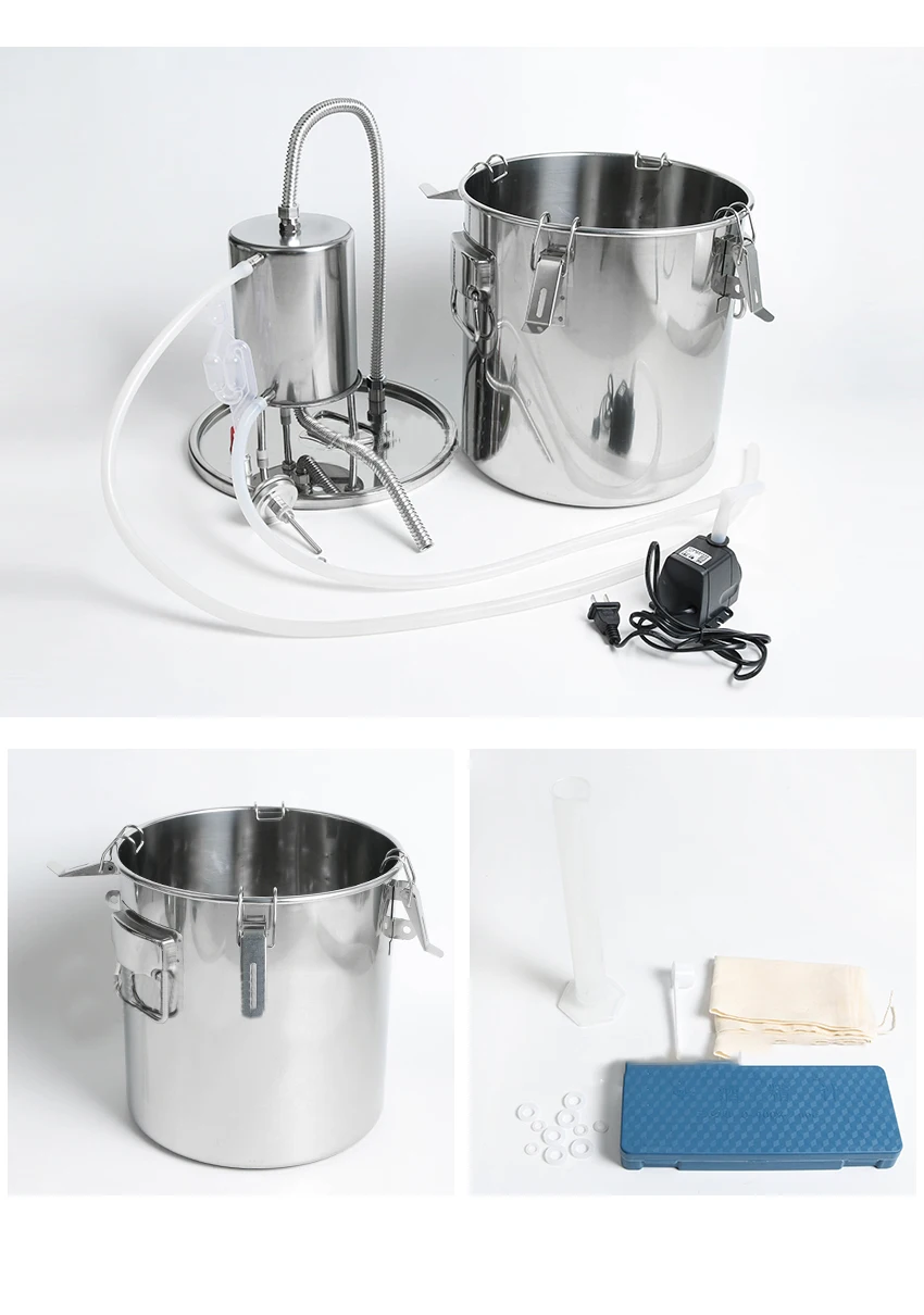 YUEWO 10-35LDIY домашний дистиллятор Самогонный Бойлер Из Нержавеющей Стали белые духи чистая вода спирт масло вино пивоварения наборы
