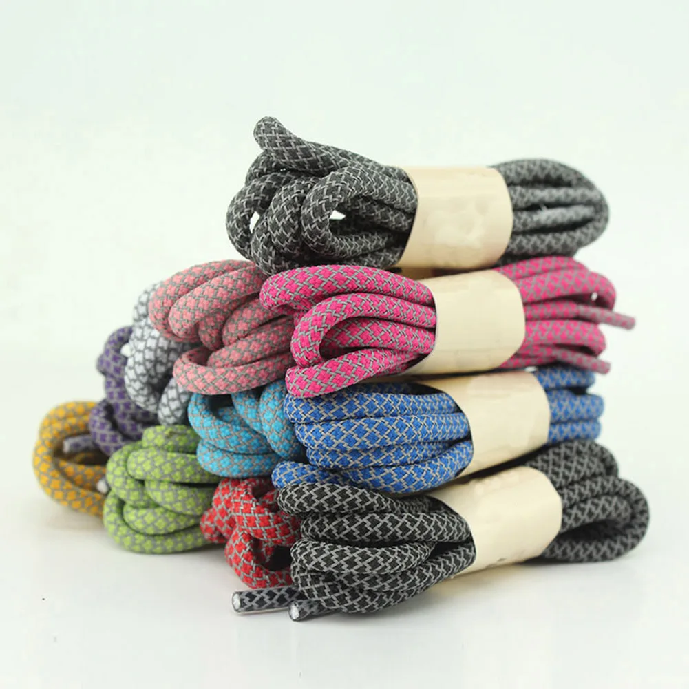 

2018 New Flat Reflective Shoelaces Gingham Runner Weave Tape Athletic Safety Shoe Laces Bootlaces For Running Boost Safety Hot