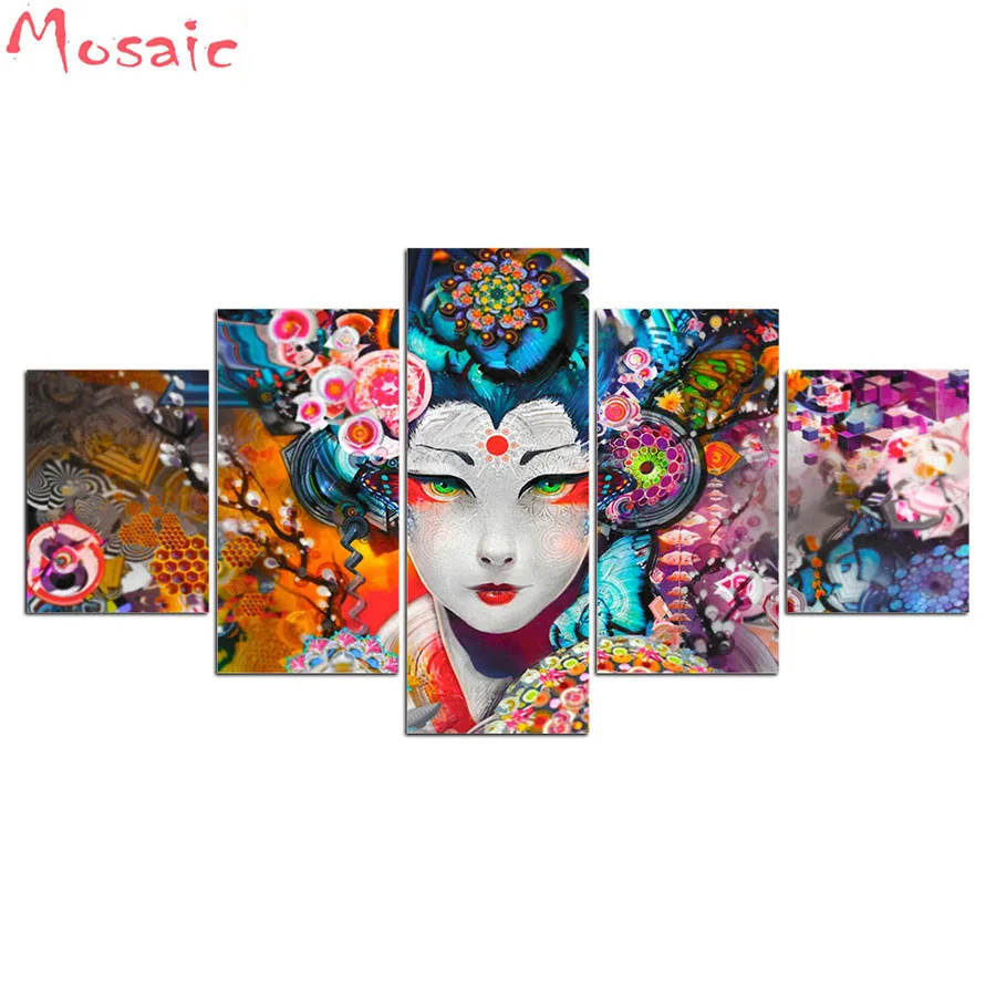 

japanese women DIY,Diamond Embroidery 5D Diamond Painting Anime Girl Full square drill Cross Stitch,Diamond Mosaic decor 5pcs