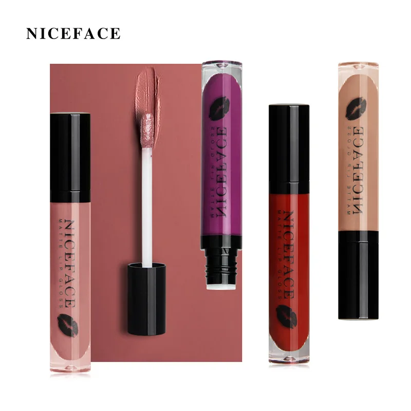 Niceface брендовая матовая помада для макияжа жидкая коричневого телесного шоколада