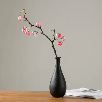

Home accessories black ceramic vase artificial flower home decoration crafts decorative vase flower vases wedding decor