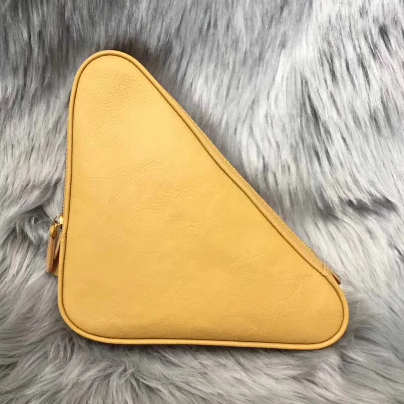 

WOONAM Women Fashion Top Grain Genuine Calf Leather Triangle Evening Clutch Handbag Bag WB311