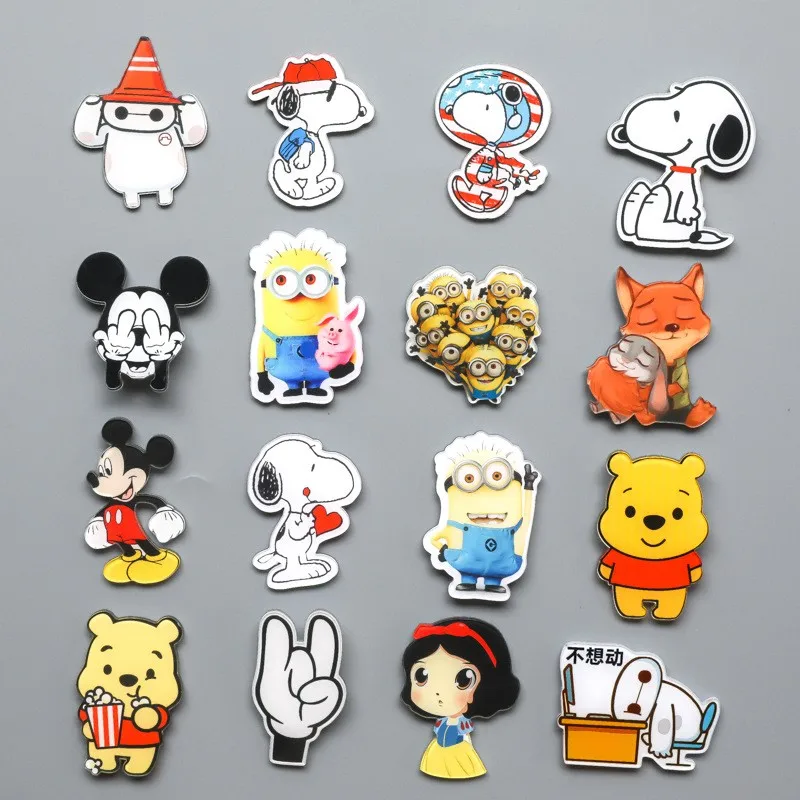 

1 pcs Cute Cartoon anime acrylic material fridge magnets whiteboard sticker Refrigerator Magnets Kids gift Home Decoration