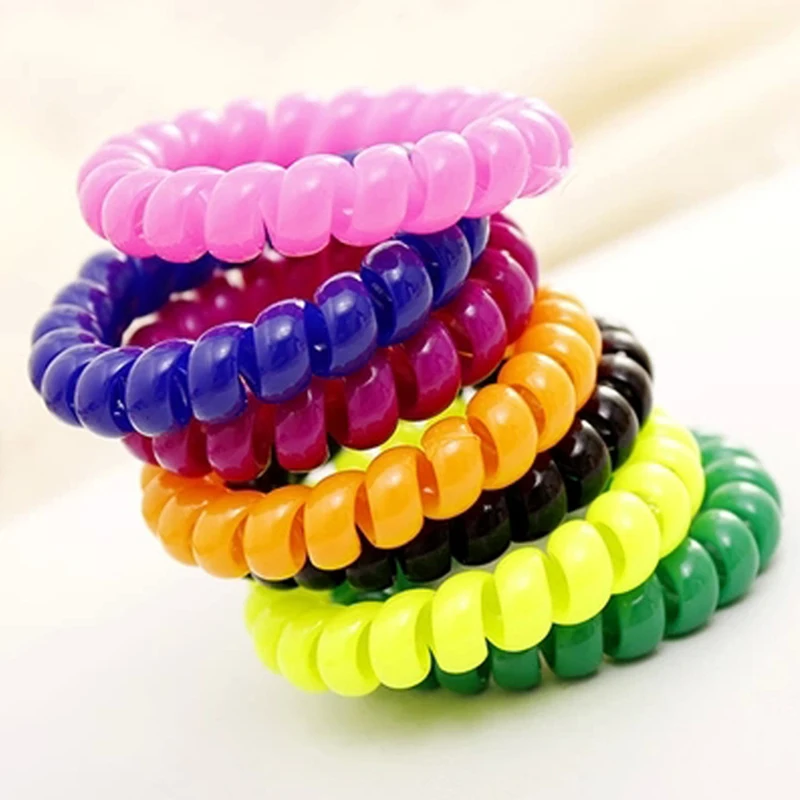 2 Kinds Colorful Plastic Elastic Hair Bands Accessories Rubber Bands Ponytail Holder Gum