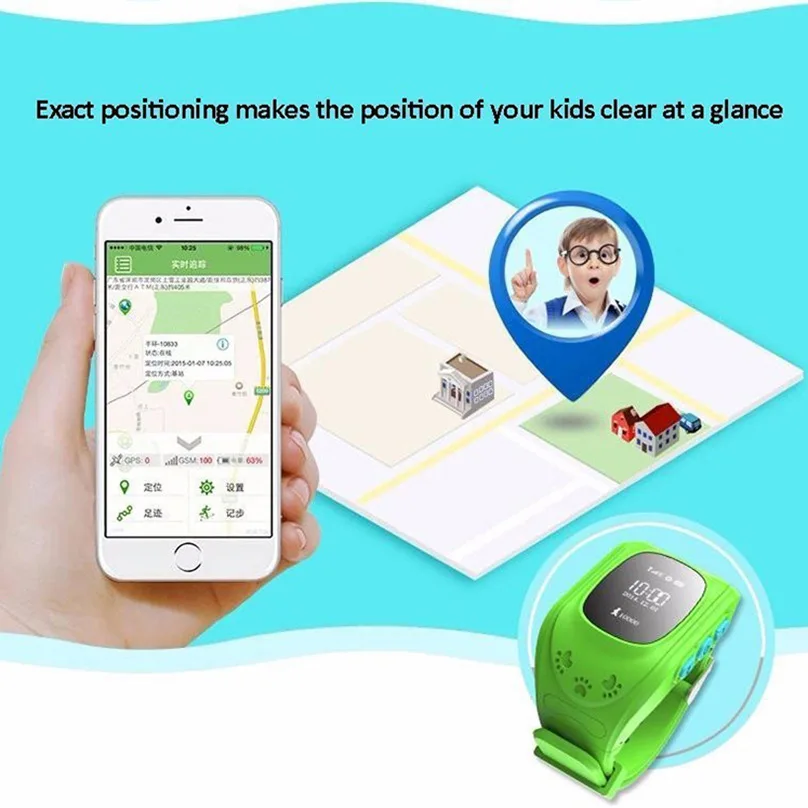 GPS/LBS Q50 SOS الاطفال متعدد اللغات محطة ساعة اليد الأولاد الطفل في الهواء الطلق ذكي موقع الهاتف ووتش للأطفال
