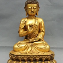 Xd 002206 1" Тибет Народная Храм Бронзовый Свинка Буддизм Амитабха Будда Шакьямуни Статуя