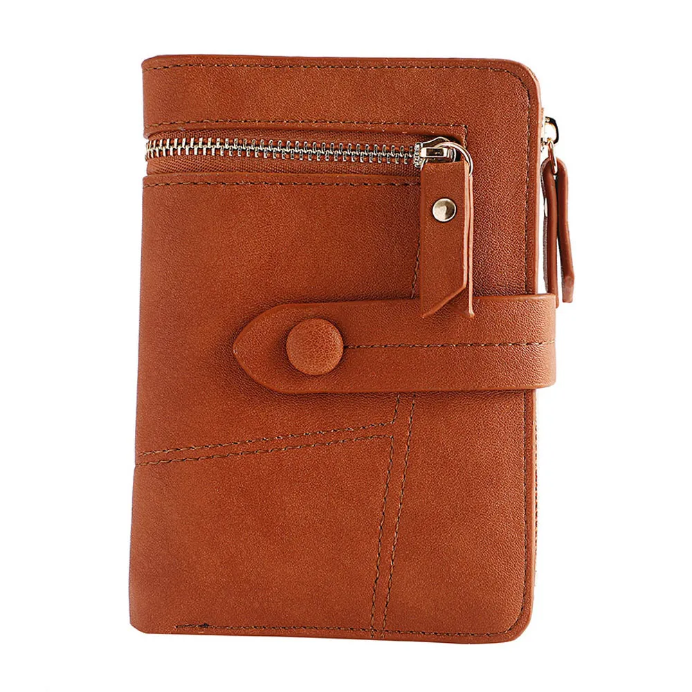 

Short Wallet Women Purses Simple Retro Card Holder Zipper Short Wallet Purse Card Holders mini Money Bag Lady Bifold Purses L3