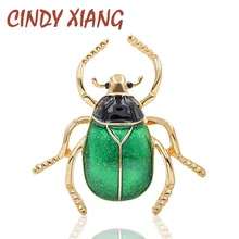 Брошь унисекс в виде жука CINDY XIANG, милый аксессуар в виде насекомого из эмали для пальто, куртки, доступна в 2 цветах, идея для подарка