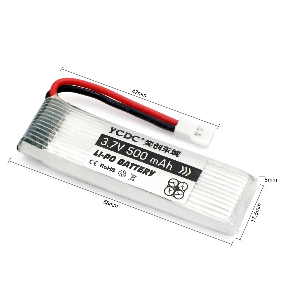 1x 380-1200mAh 3,7 V 25C 1S запасная Li-Po батарея для SYMA X5C-1 X5SC GOOLRC T37 Топ RC Квадрокоптер Дрон батарея для SYMA - Цвет: 500mAh 58 17.5 8