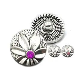 W315 Цветок 18 мм со стразами и металлической кнопки для браслет Цепочки и ожерелья ювелирные изделия
