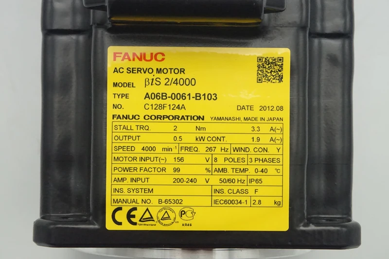 

Faunc AC servo motor A06B-0061-B103 Beta iS 2/4000