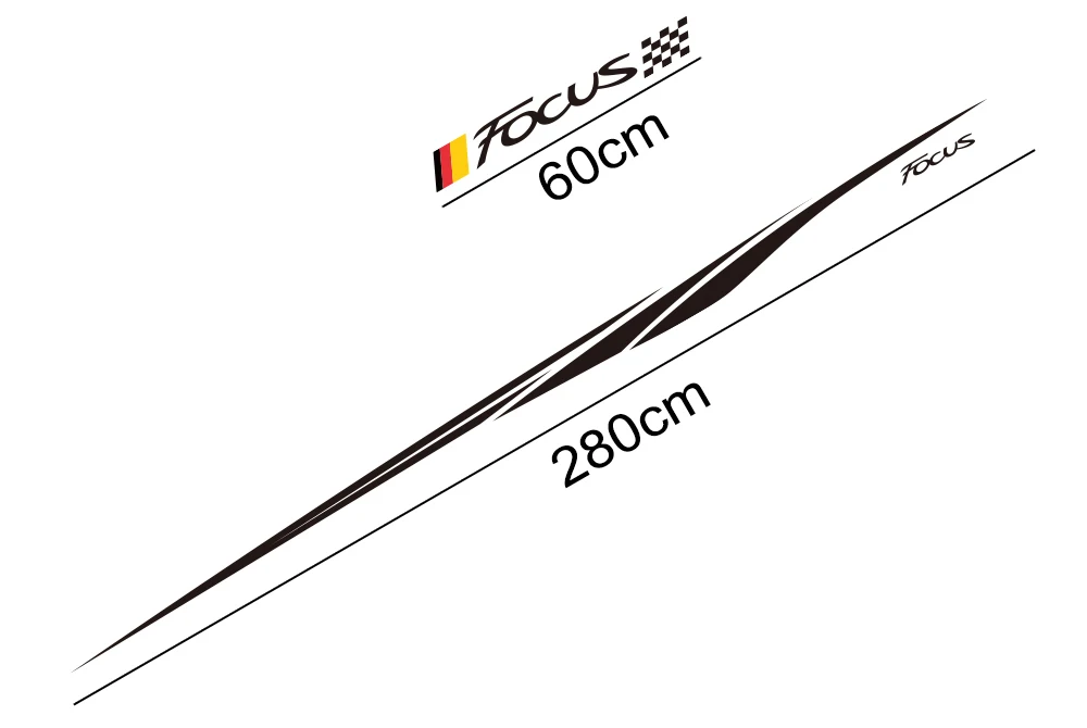 2 шт. наклейки на обе боковые двери автомобиля стильные Авто DIY виниловые гоночные Стильные наклейки для Ford Focus 2 3 MK2 MK3 аксессуары для тюнинга автомобиля