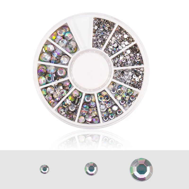 В колесе AB цветные акриловые алмазные кристаллы аксессуары для ногтей смешанные цвета 3D дизайн ногтей декоративные Стразы для ногтей DIY - Цвет: 18
