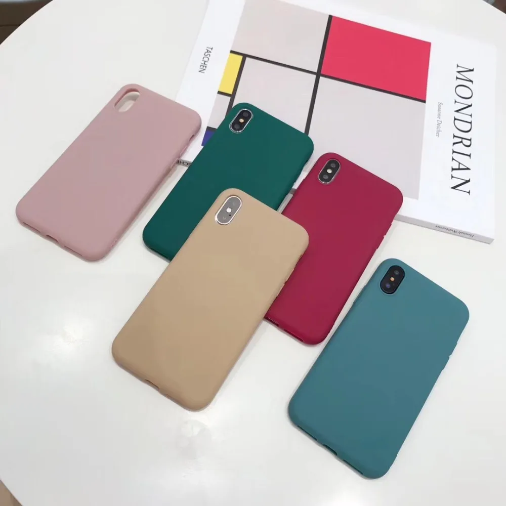 Morandi Color Matte Silicone Case For iPhone X XS MAX XR Phone Case For iPhone 8 7 6 6S Plus 7Plus 8Plus Cute Soft TPU Cover (5)