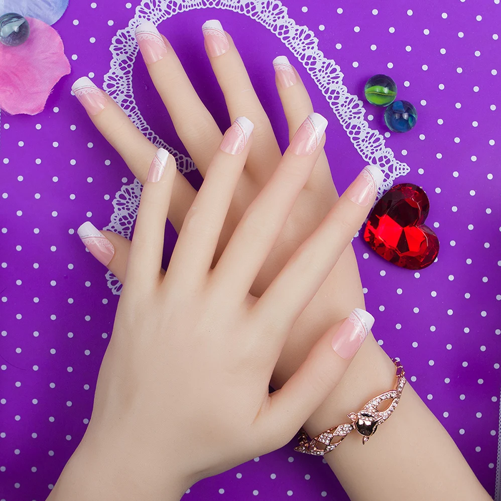 JQ 24 шт. Nail Art Советы в 1 коробке с клей для ногтей клейкие ленты пресс на накладные советы полное покрытие накладные ногти 10 размеров Faux ongles JQ057