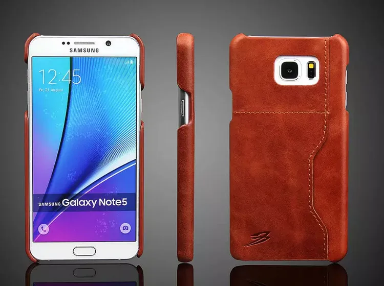 Genuine Leather Case Cover For Samsung Galaxy Note 5 Note5 Back Covers