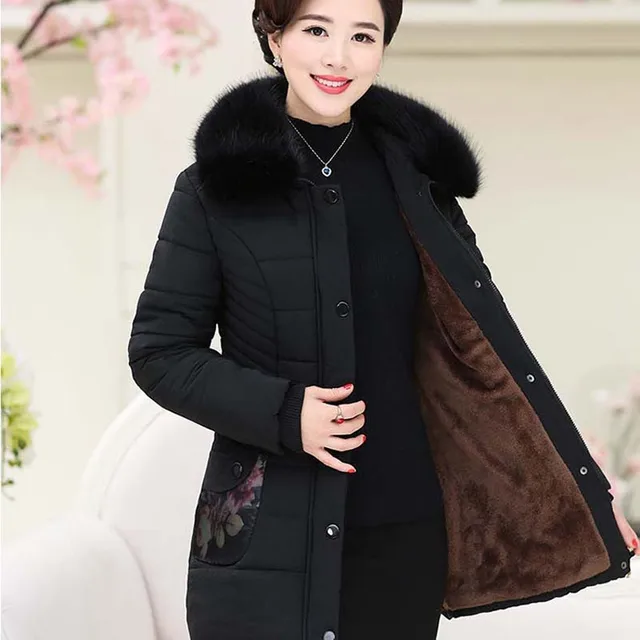 Buy In the long section of 50 60 years old middle aged women jacket padded
