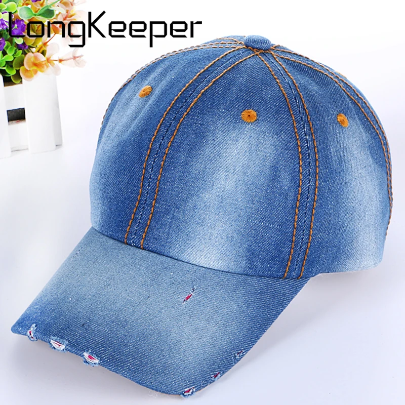 LongKeeper Новое поступление высокое качество Snapback Кепки Демин Бейсбол Кепки 3 цвета Жан значок шапка для Для мужчин Для женщин мальчик девочка
