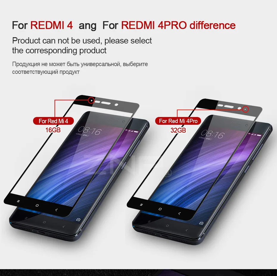ZNP закаленное стекло для Xiaomi Redmi 4 4 Pro 4X4 Prime Redmi Note 4 Pro Note 4X защитная пленка на весь экран