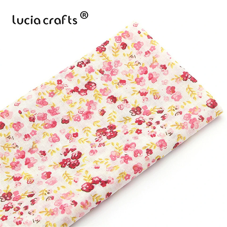 Lucia crafts, 7 шт./лот, 25*25 см, хлопковая ткань с принтом для рукоделия, куклы, ручная работа, шитье, Лоскутная Ткань, текстиль, ткань H0913