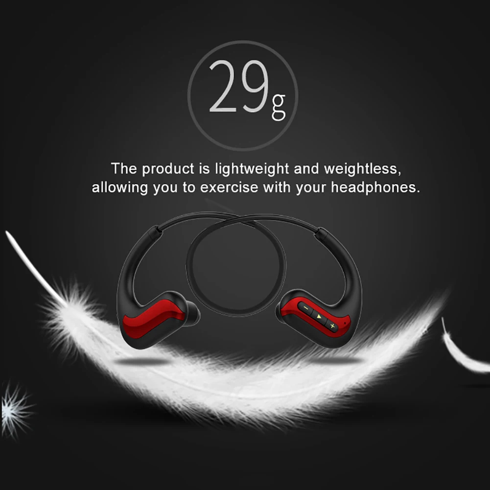 S12 Bluetooth Earphone Wireless Stereo Bass 8G Memory 8 Level Waterproof Sports Swimming Earbuds High-End Headphone With Card