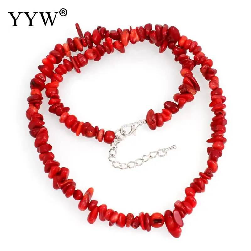 

Vintage Natural Colorful Sea Coral Chip Beads Charm Necklaces for Women and Men Statement Choker Necklace Women Christmas Gift