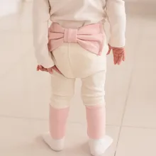 Новорожденный малыш Обувь для девочек детские теплые Леггинсы для женщин хлопок Брюки для девочек милые Обувь для девочек стрейч лук Мотобрюки От 0 до 3 лет дети Штаны-ползунки
