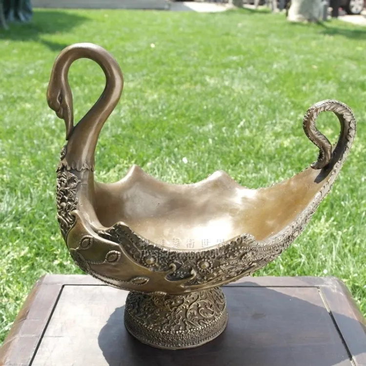 

Copper sculpture peacock flower pot copper crafts decoration fruit plate home decoration gift 30cm
