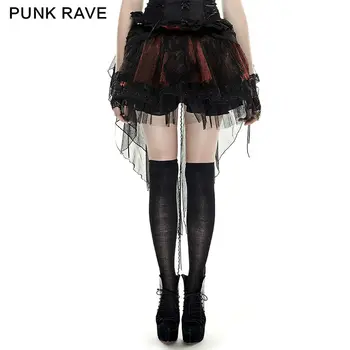 

PUNK RAVE Girls Japanese Style Lovely Short Skirt Gothic Lolita Mini Lace Skirt Evening Party Fashion Elastic Waistband Skirts