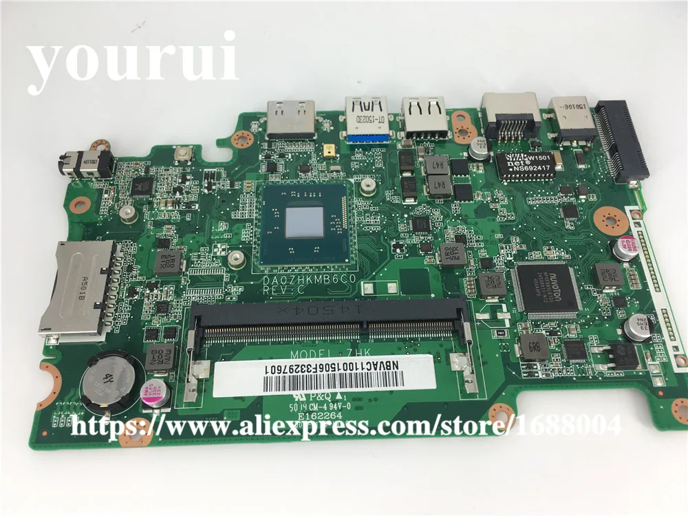

Laptop Motherboard NBVAC11001 NB.VAC11.001 With N2830 SR1W4 CPU For ES1-111M E3-112 DA0ZHKMB6C0