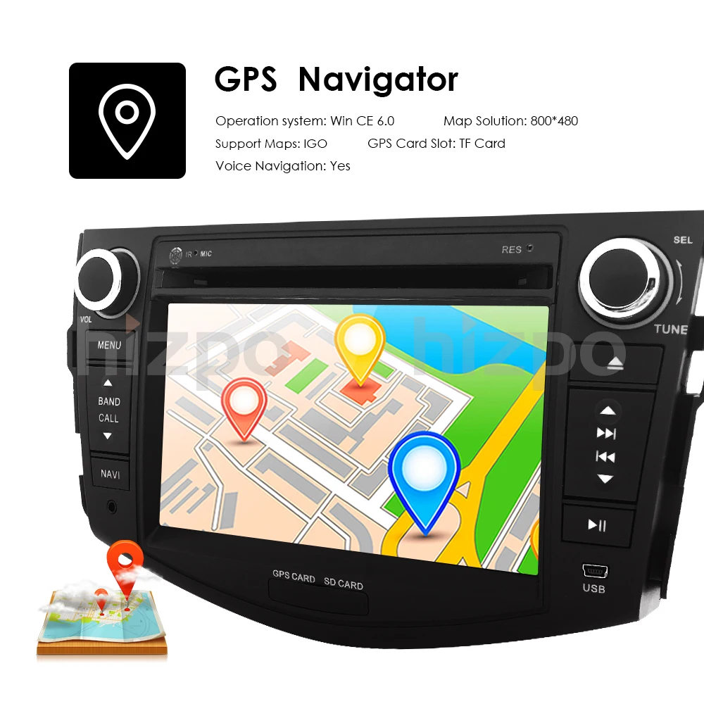 Discount Car Multimedia Player Navigation Head Unit For Toyota RAV4 2006-2011 Radio DVD Player GPS Stereo 8GB Map+HD Camera Mirror Link 4