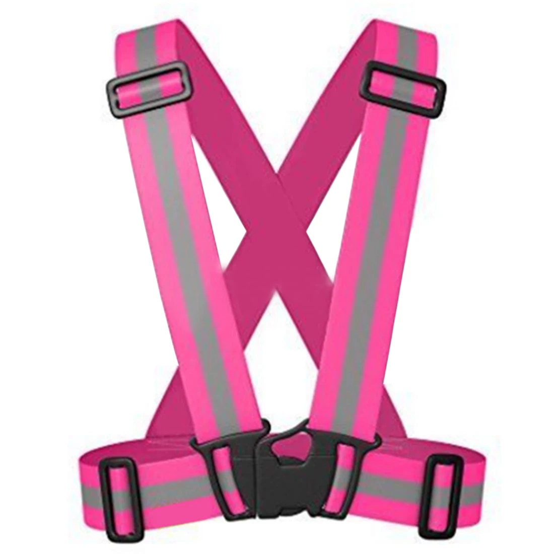 

Kids Practical Reflective Elastic Sash Running Safety Alert Visibility Band Reflective Brace - Rosy