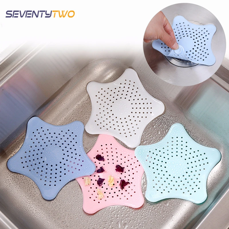 

Bathroom Hair Filter Kitchen Sink Filter Colander Star Sewer Outfall Strainer Bathroom Anti-blocking Floor Drainer Accessories