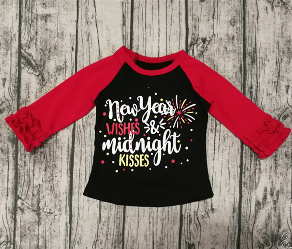 

baby girls children Fall raglans clothing girls print to tee raglans girls boutique tee raglans KT-1877