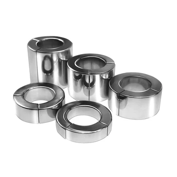 5 size Heavy Duty Magnetic Stainless steel Ball weight Scrotum Stretcher metal penis Cock Ring Delay ejaculation male Sex Toy 2