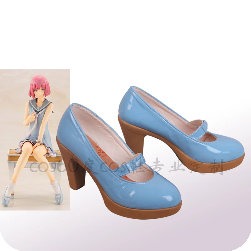 

Game Catherine Full Body Rin Cosplay Shoes Women Blue High Heel PU Shoes Custom Made