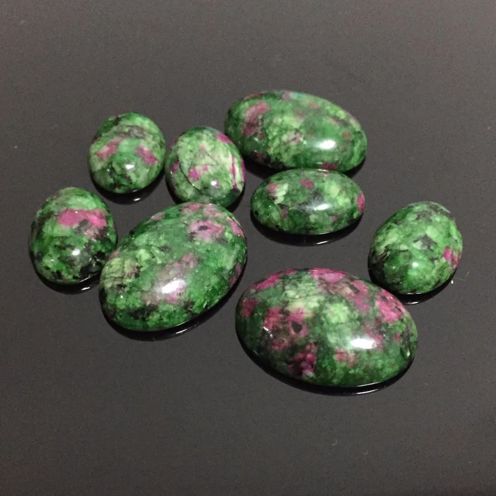 

13x18/18x25mm No Hole Beads Natural Rubies Zoisite Quartz Stone Cabochon Jewelry Accessories Bead DIY Handmade for Ring Pendants