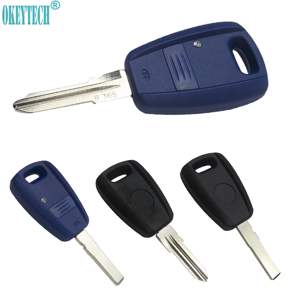 OkeyTech BlueBlack Remote Key Case Fob Shell for Fiat Punto Doblo Bravo 1 Button Replacement Housing Case SIP22GT15R Blade
