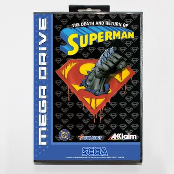 

16 bit Sega MD game Cartridge with Retail box - Death and Return of Superman game card for Megadrive Genesis system