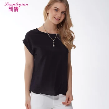 

Heavy Size Silk Short Sleeve Shirt Large Size Silk T-shirt With Female Crepe And 100% Mulberry Silk 4xl,5xl